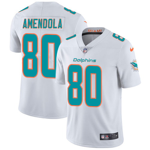 Nike Dolphins #80 Danny Amendola White Men's Stitched NFL Vapor Untouchable Limited Jersey - Click Image to Close